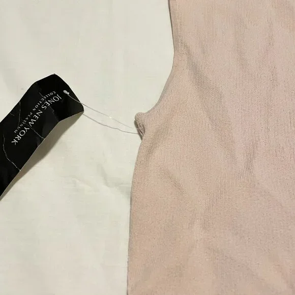 Vtg Jones New York Womens Shirt Top SM Ribbed Platinum Collection Sleeveless - Picture 12 of 14